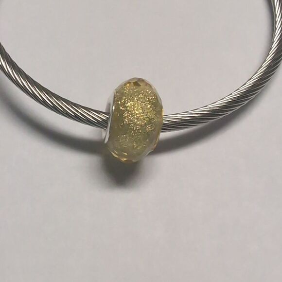 Yellow Glittery Charm for Pandora Style Bracelet - Picture 3 of 4